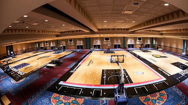 Practice courts in the NBA bubble